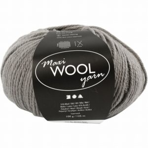Maxi Wool Yarn Grijs, L: 125 M, 100 Gr