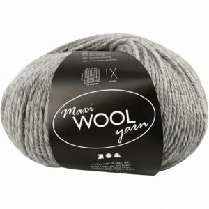 Maxi Wool Yarn Grijs Mix, L: 125 M, 100 Gr