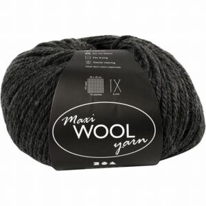 Maxi Wool Yarn Donker Grijs Mix, L: 125 M, 100 Gr