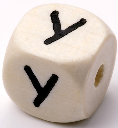 Houten Letterblok Voor Speenketting Natuur Licht, Y 2 Stuk