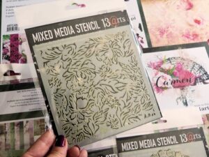 13 Arts Mixed Media Stencil Flower Power