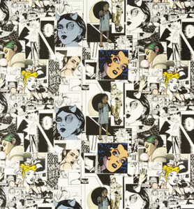 Stafil Kunstleer Luxe, White/black 50x68cm