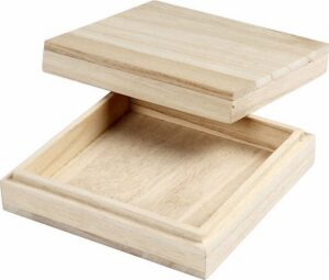 Doos Met Deksel Hout 10 X 10 Cm Blank
