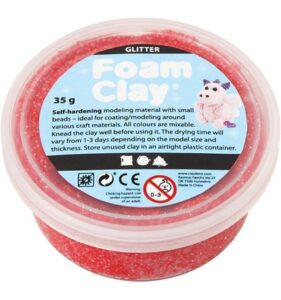 Foam Clay Rood Glitter 35 Gr