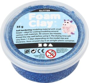Foam Clay Blauw Glitter 35 Gr