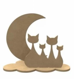 Gomille Mdf Figuur Katten Set 24x20 Cm