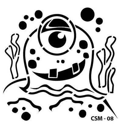 Cadence Kids Monster Stencil Csm 08 25x25 Cm