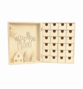 Houten Adventskalender 40x3,6x12 Cm