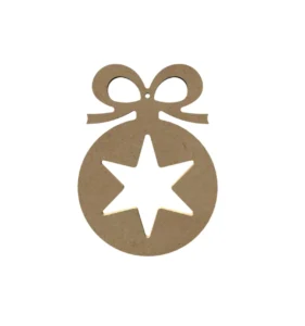 Gomille Mdf Figuur Kerstbal Met Ster 15 Cm