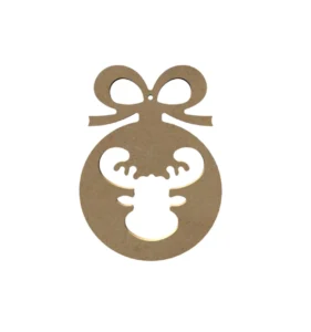 Gomille Mdf Figuur Kerstbal Met Rendier 15 Cm