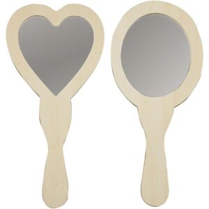 Houten Handspiegels 23 Cm 2 Stuks