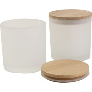 Glazen Potten Met Houten Deksels H: 9cm, D: 8cm 315ml 2 Stuks