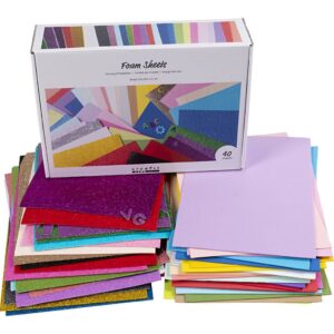 Foam vellen, A4, vel 210x297 cm, diverse kleuren, 40 vel/ 1 doos