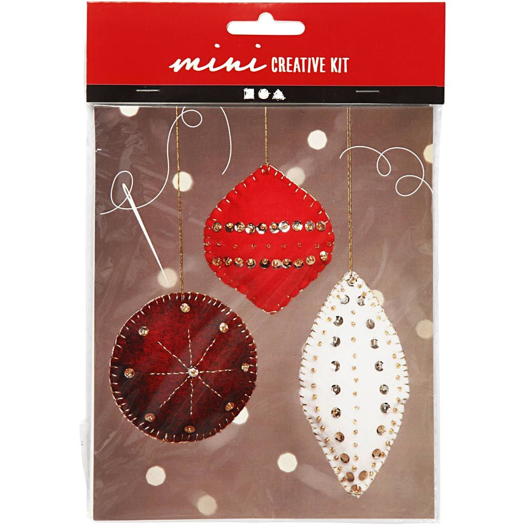 Mini Creative Kit Kerstballen Van Vilt 15 Cm 3 Stuks
