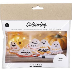 Mini Hobbyset Inkleuren Spookjes Zwart Lichtoranje Mid Oranje Wit