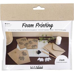 Mini Hobbyset Foam Druk, Kaart Met Duiven, Beige, 1 Doos