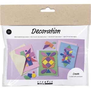 Mini Hobbyset Decoratie Versierde Kaarten Blauw Groen Roze