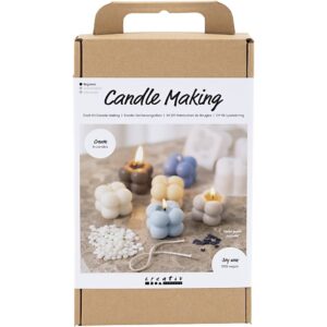 Hobbyset Kaarsen Maken, Bubble Sojakaars, Beige, Lichtblauw, Crème