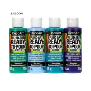 DecoArt Fluid Art Ready-to-pour Acrylic Packs, Lagoon - Foamtastic Crafts
