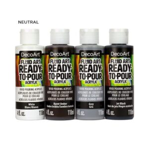 DecoArt Fluid Art Ready-to-pour Acrylic Packs, Neutral - Foamtastic Crafts