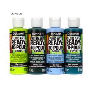 DecoArt Fluid Art Ready-to-pour Acrylic Packs, Jungle - Foamtastic Crafts