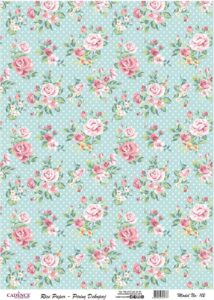 Cadence Rijst Decoupage Papier 112 30x42 Cm Bloemenpatroon
