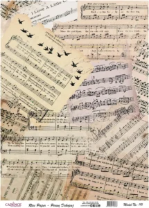 Cadence Rijst Decoupage Papier 191 30x42 Cm Bladmuziek