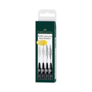 Faber Castell PITT artist Set – 4-delig Zwart XS-S-F-M - Foamtastic Crafts