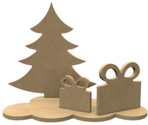 Gomille Mdf Figuren Kerstboom Set 24x13 Cm