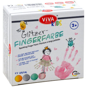 Viva Kids Vingerverf Glitter Set – 4x 100 Ml
