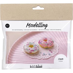 Mini Hobbyset Boetseren Donuts Roze Turquoise Wit Geel