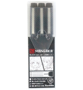 Zig Cartoonist Mangaka Black Set 3 Stuks