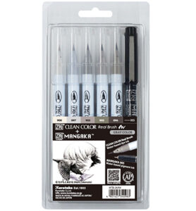 Zig Clean Color Real Brush + Cartoonist Mangaka 6pcs. Set