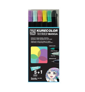 Kurecolor Fine & Brush For Manga Pastel 5+1