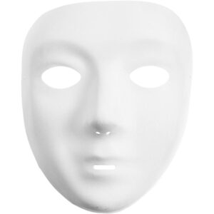 Wit Masker Ca. 17,5 Cm Hoog 14 Cm Breed | Kunststof Met Elastiek