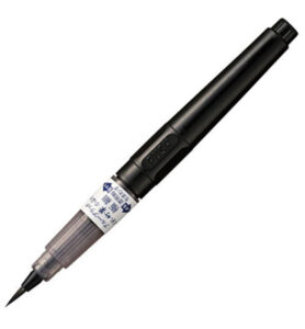 Kuretake Fude Pen Compact, Gokuboso Blue Black