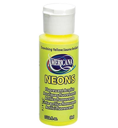 Americana Acrylics 59ml, Neon Scorching Yellow