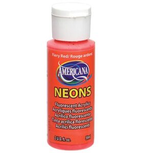 Americana Acrylics 59ml, Neon Fiery Red