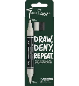 Acrylmarker Faber Castell Multimark – zwart/wit kartonetui - Foamtastic Crafts