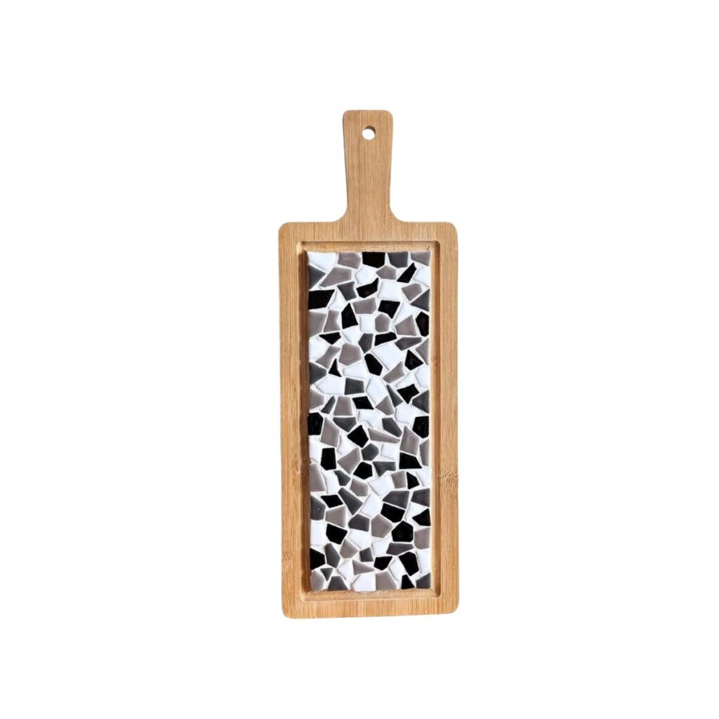 Mozaiekpakket Diy Borrelplank Zwart | Wit