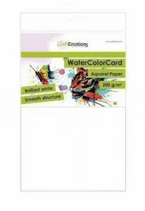 CraftEmotions WaterColorCard – briljant wit 10 vl A4 – 350gr - Foamtastic Crafts