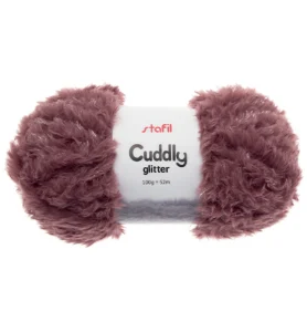 Cuddly Glitter Yarn, Old Rose 100gr / 52mtr - Foamtastic Crafts