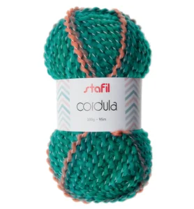 Cordula Yarn, Turquoise/orange 100gr / 95mtr