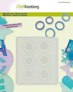 CraftEmotions Siliconen mal 6 ringen glad 8x9cm - Foamtastic Crafts