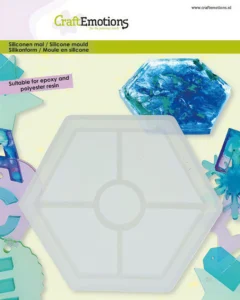 CraftEmotions Siliconen mal onderzetter zeshoek 12cm (02-23) - Foamtastic Crafts