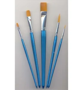 Artist Brush Set, 1x liner, 1x round, 3x flat, 5 pcs