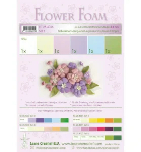 Flower foam assortment Set 1, 6 sheets A4 0,8mm, pastel colours incl, instructions, - Foamtastic Crafts