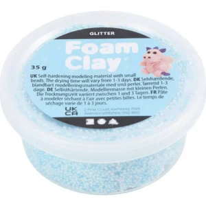 Foam Clay Licht Blauw Glitter – 35 gr - Foamtastic Crafts