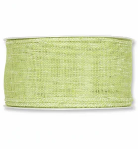 Lint met ijzerdraad Linnenlook Pale Green – 8 meter - Foamtastic Crafts