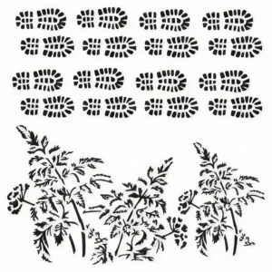 13 arts Mixed Media Stencil  Footstep - Foamtastic Crafts